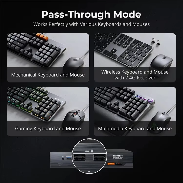 Tesmart kvm switch voor 3 monitoren 2 computers hdmi dp usb 3.0_voghion.com