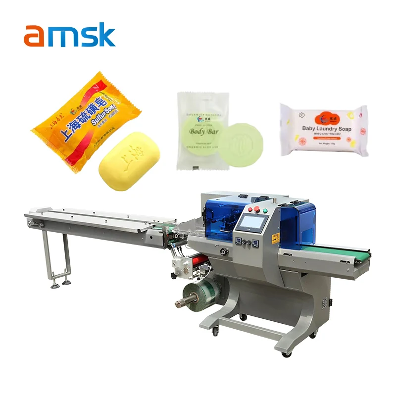 BG-350 Horizontal Solid Soap Flow Wrapping Packaging Machine Automatic Bar Soap Flexible Packing Machine for Pillow Bag