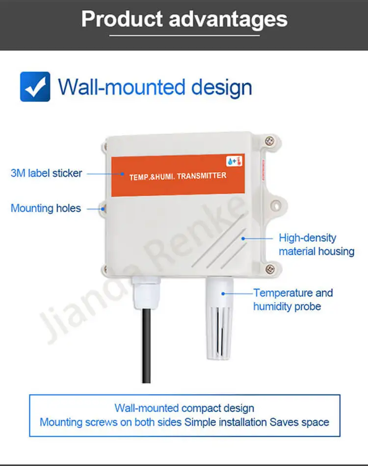 Best lcd temperature humidity sensor for wall mount - Renke