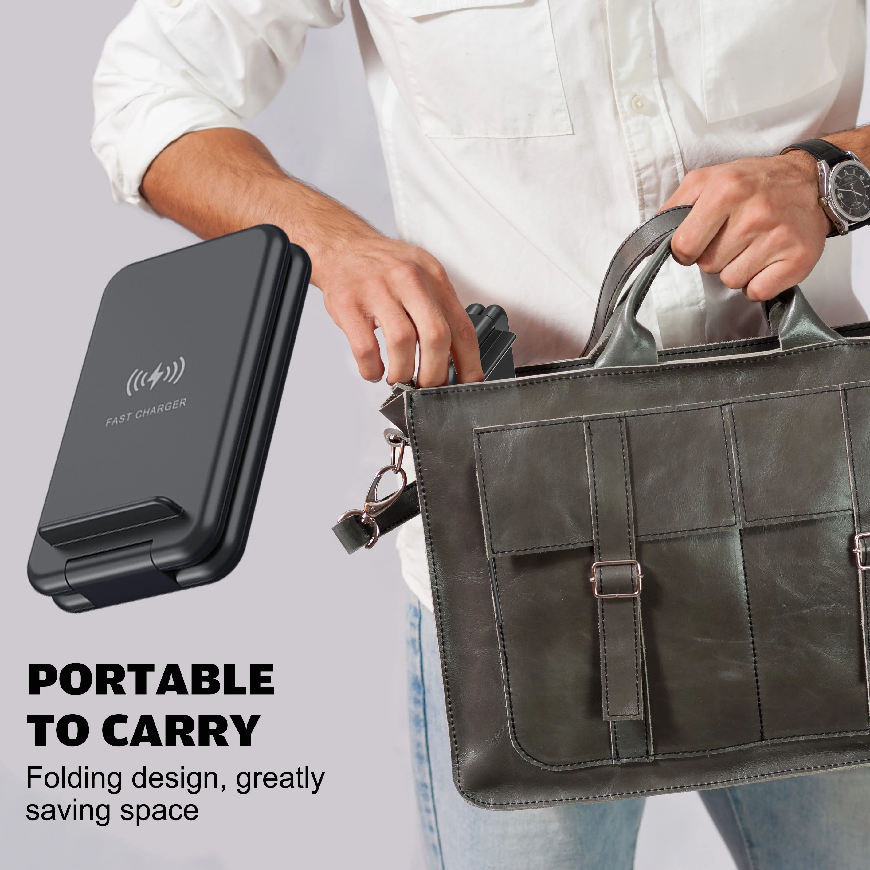 
Беспроводная зарядная станция 3 в 1, складная док-станция для быстрой зарядки для iPhone 12 Mini Max Pro, 15 Вт, сертификат Qi 