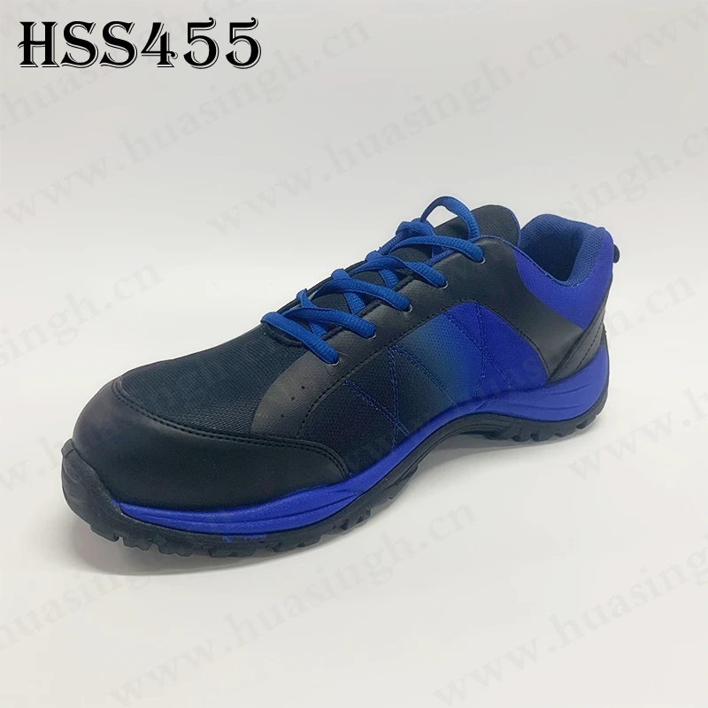LXG,construction Field with Fiberglass Toe Anti-static Work Shoes Blue Color Hard-resist Anti-shock Sport Safety Shoes HSS455