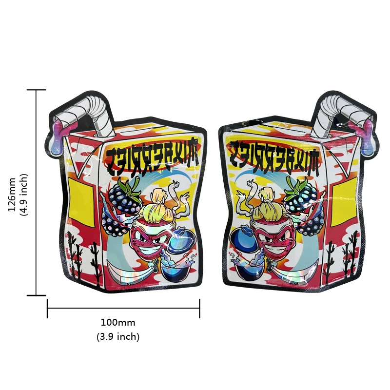 in Stock 35ml Irregular Cookie Die Cut Shaped Mylar Vacuum Bags Unique Smell Proof for Food Packaging