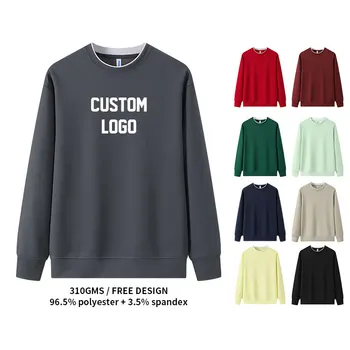 Autumn Winter New 310 Grams Health Cloth Round Neck Custom Crewnecks Men's Collarless Popular logo Pullover
