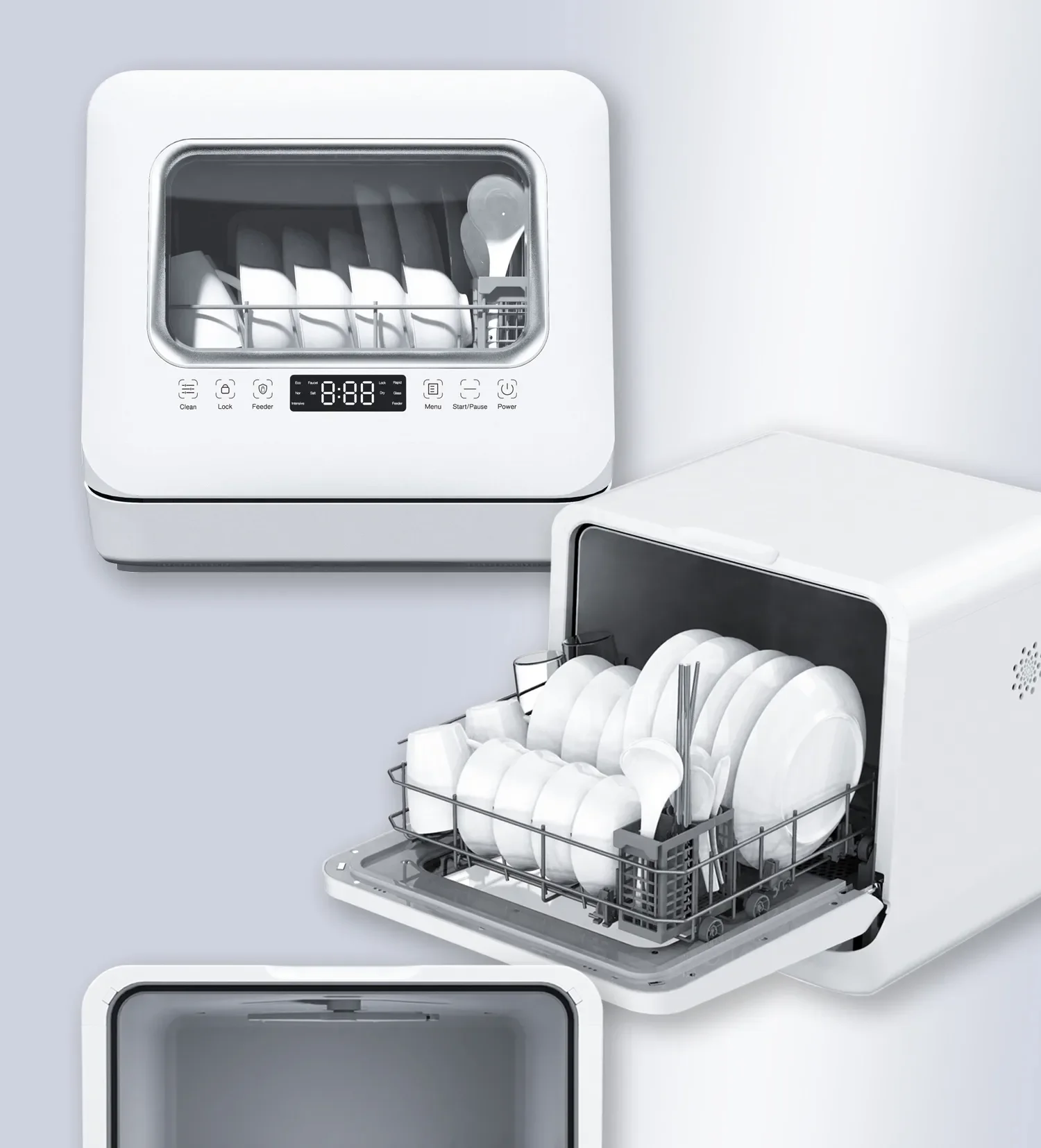 Mini Portable Table1200w Full Automatic Dishwasher Hotel Independent