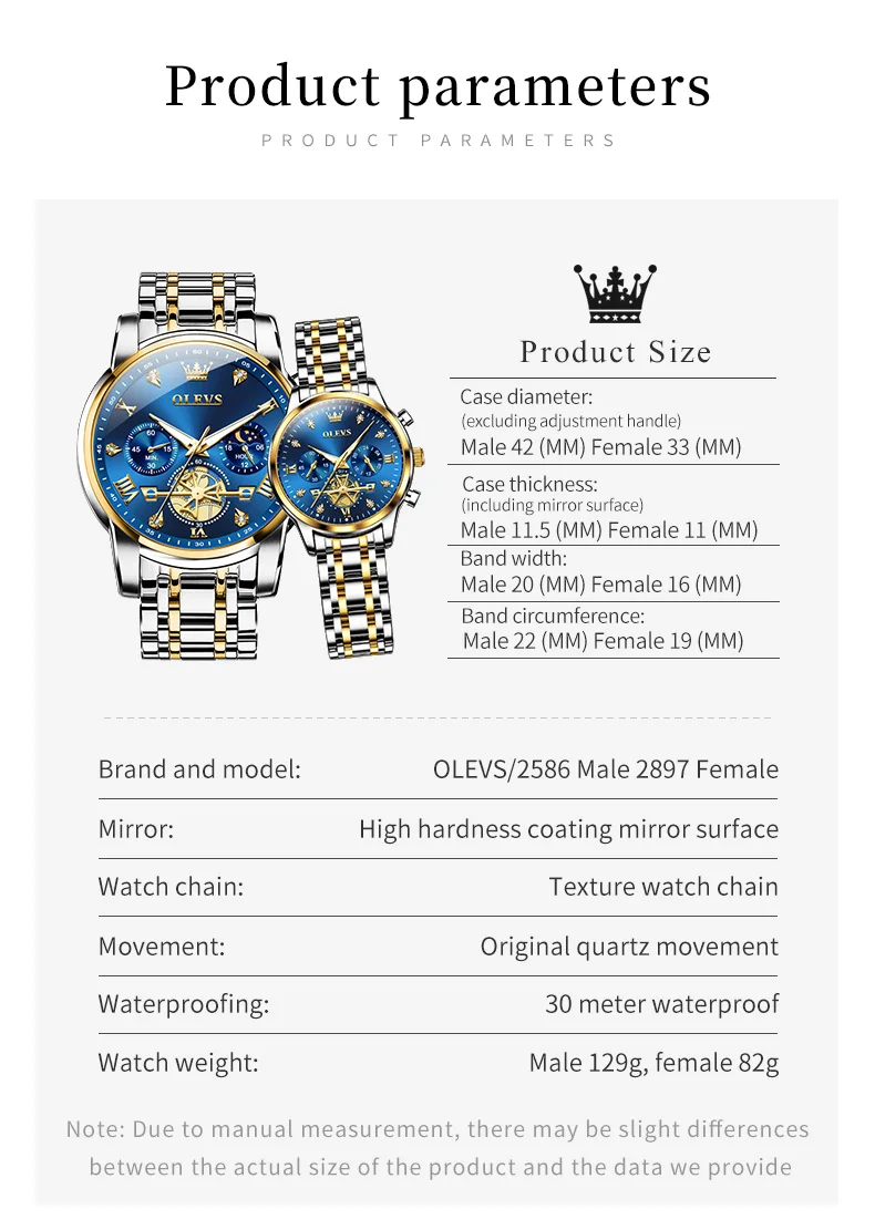 OLEVS 2897 Lover Quartz Rejoles Quartz Watches Smartwatches Waterproof Custom Design Couple China Stainless Steel Couple Watch