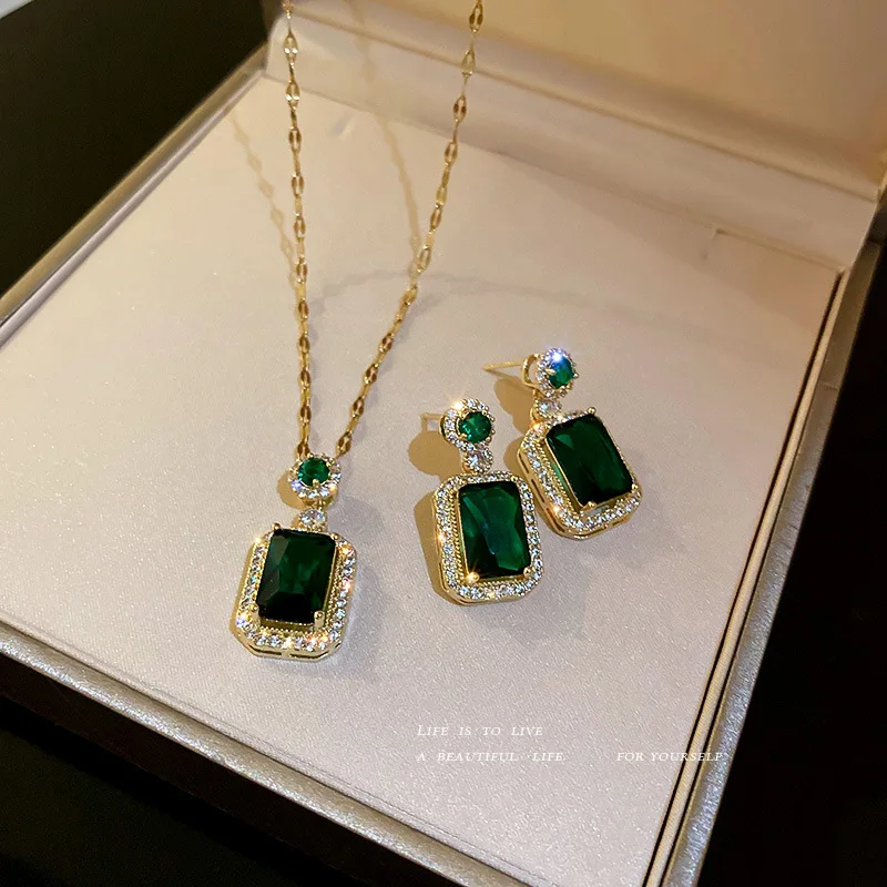 Crystal Earrings Necklace Set 