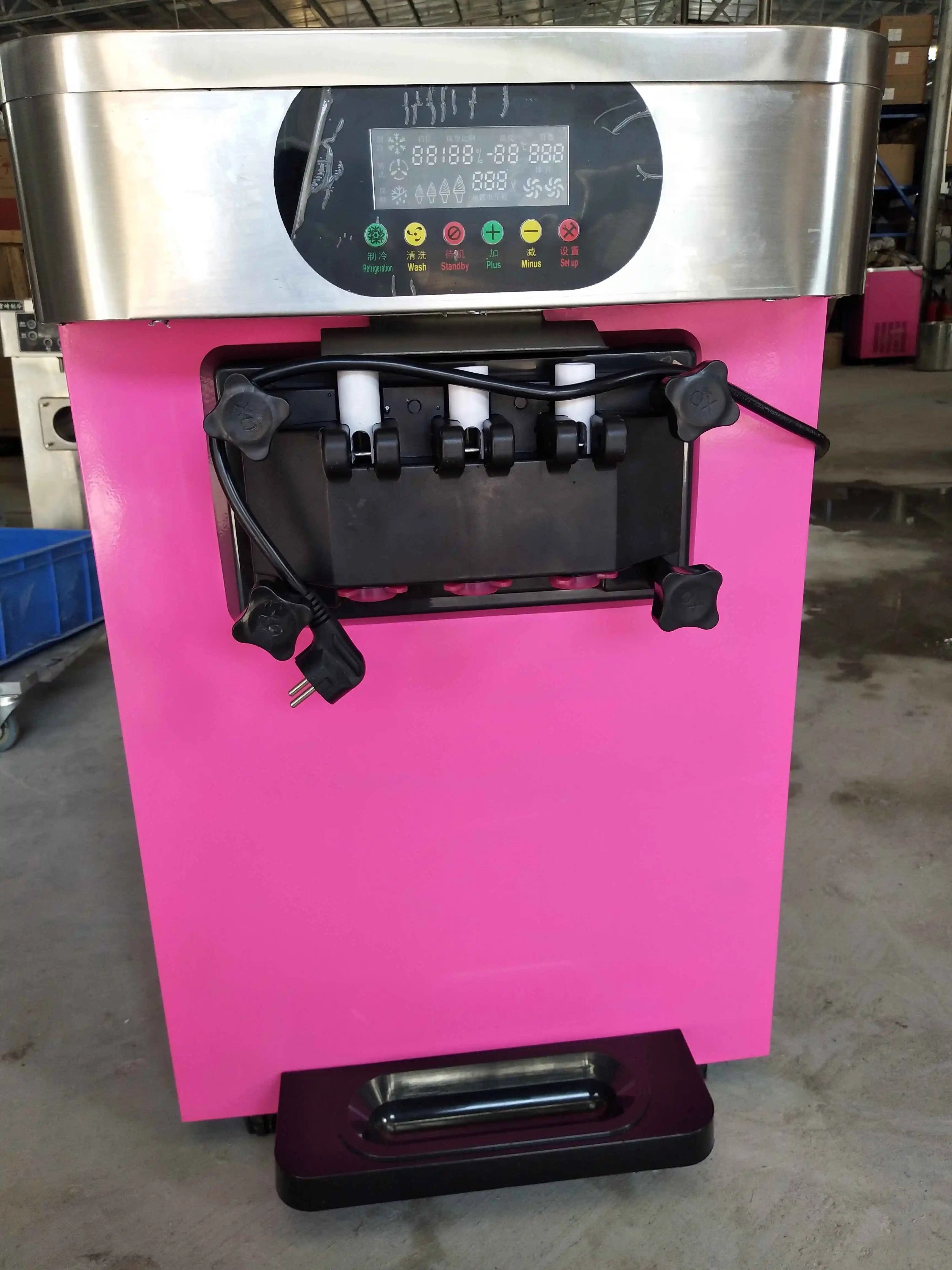 OEM Small Mini Taylor Soft Ice Cream Making Machine Steel Color Three Flavors Sweet Ice Cream Vending Maker Machines