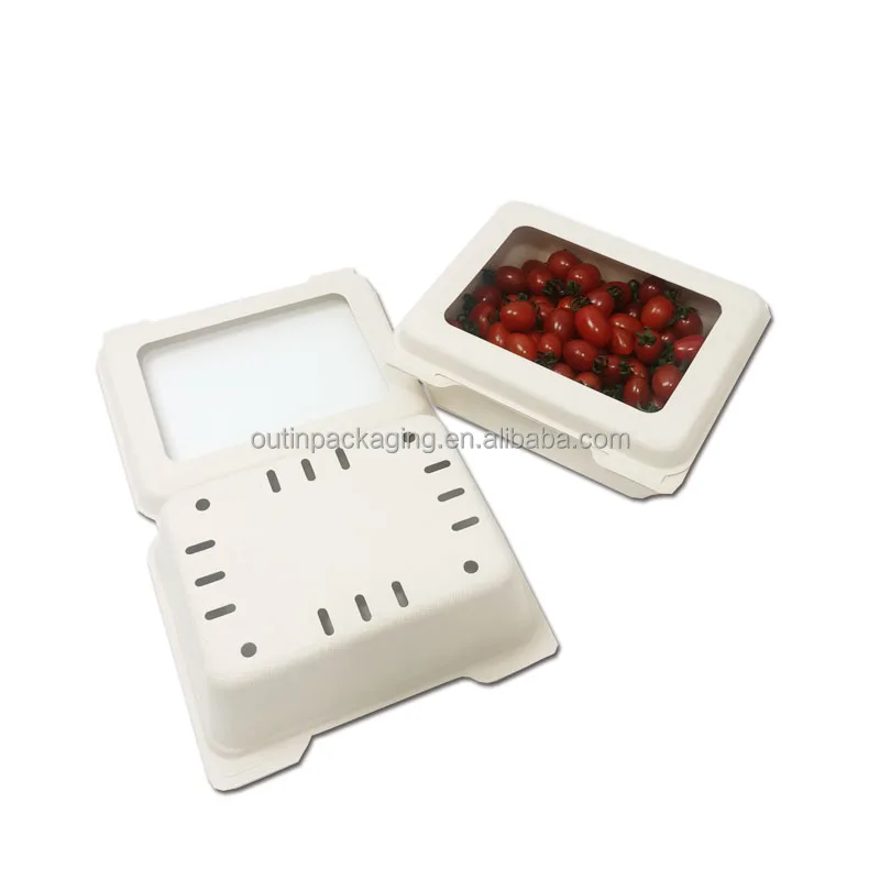 Strawberry Packaging Fruit Tray Biodegradable Bagasse Bamboo Pulp ...