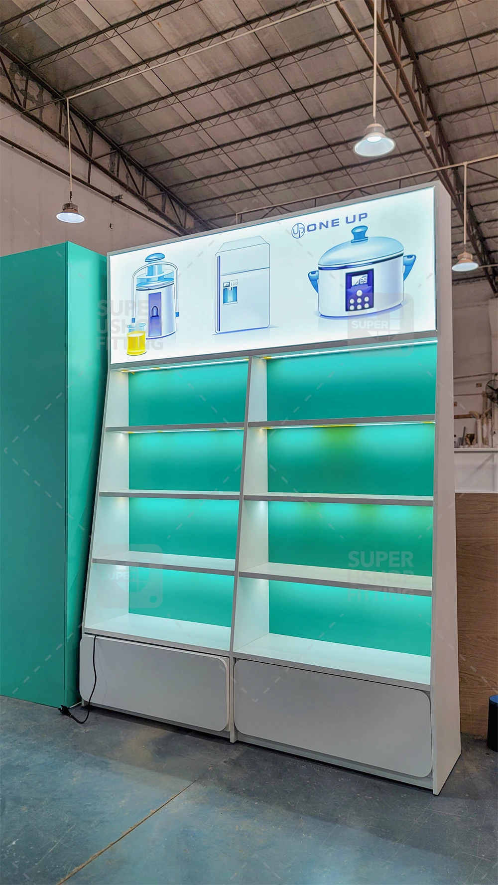 Retail Store Design Supermarket Electric Appliance Wooden Shelf Gondola