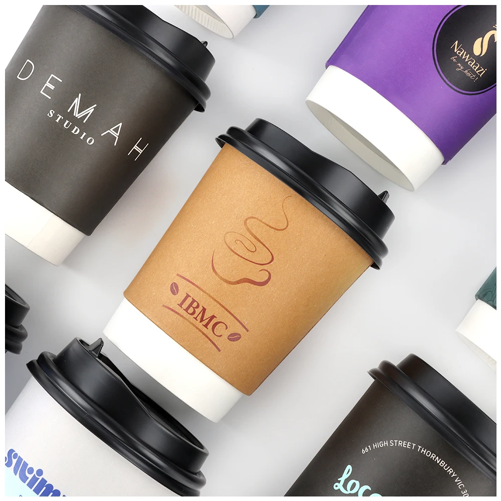 Disposable Double Wall Paper Cup For Hot Drink Custom Logo Accept 8/12/16/20oz Paper Cup For Coffee Cup And Hot Drinks