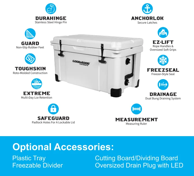 125L Cool Ice Cooler Box Rotomolded Cooler Box Ice Box Camping Cooler ...