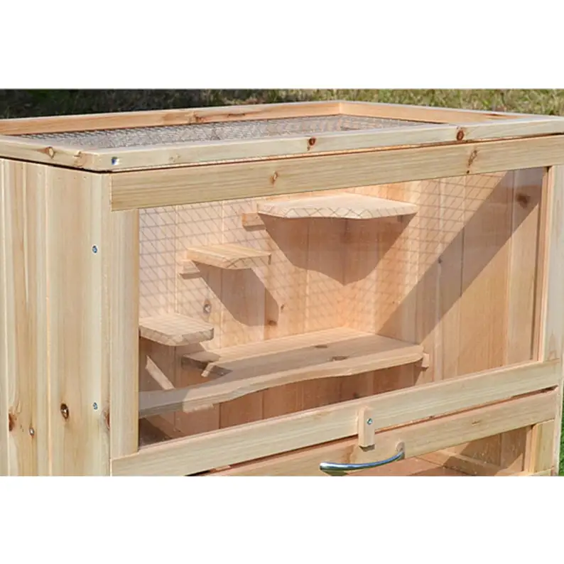 Wood Cage Wooden Villa Hamster House Small Animal Climbing Environmentally Friendly Solid Custom