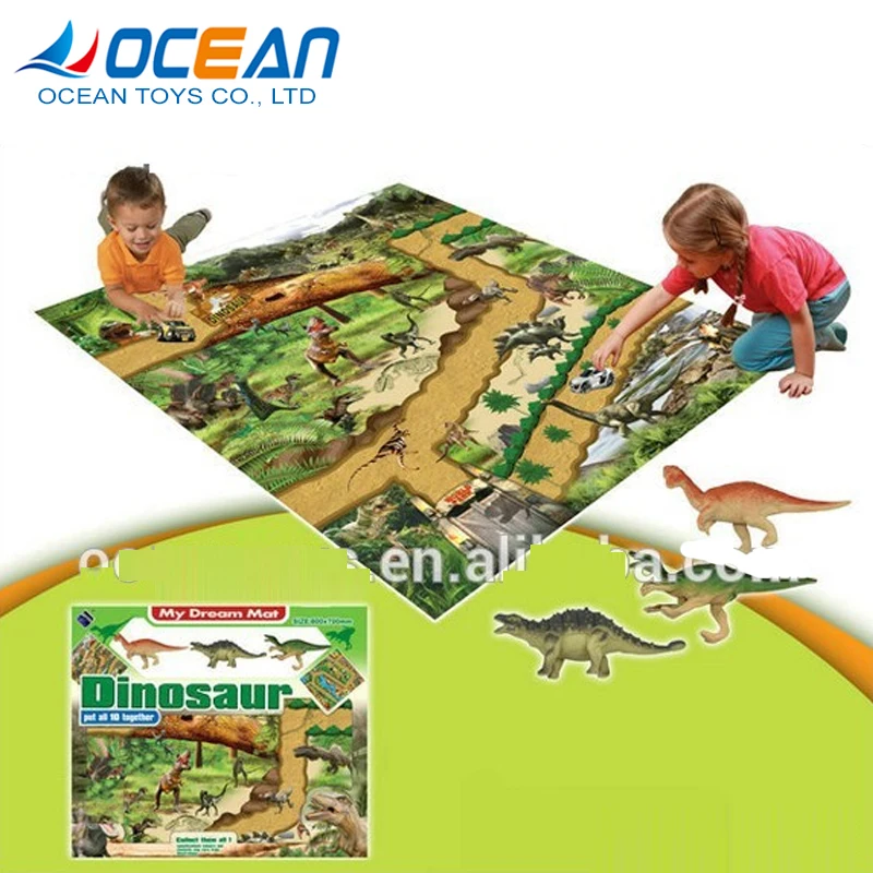 sala de juegos CHAOQUN Alfombra de juego infantil con diseño de dinosaurios para el aprendizaje de animales y palabras para habitación de los niños guardería 