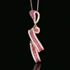 Rose gold red corundum pendant with chain
