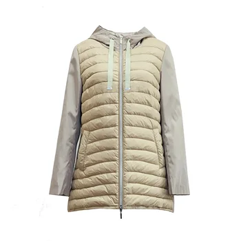 2023 Autumn Winter New Arrival  spliced Down Jacket Women Clothing Water repellent soft ODM outdoor hooded GRS optional