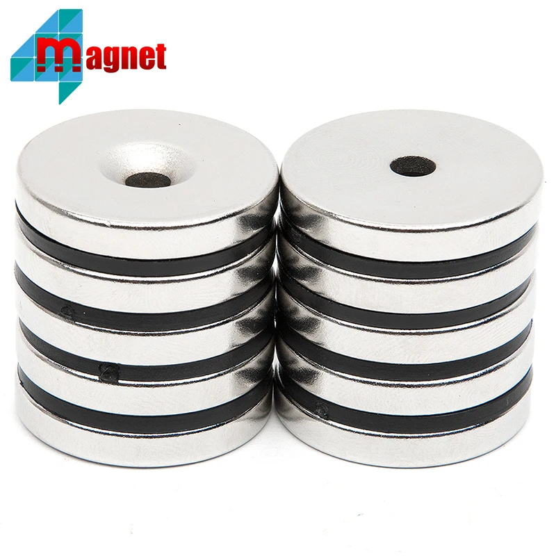 Rare Strong 10 Pack 1.26 Inch X 0.2 Neodymium Disc Countersunk Hole Magnets