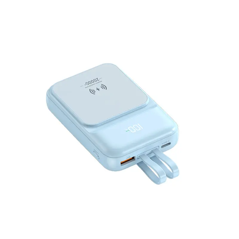 The New Mini 10000 Mah Hour Comes with a Wired Digital Display Magnetic Wireless Charging Outdoor Mobile Phone Charger