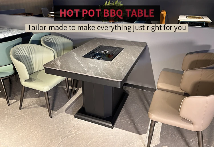 Commercial Furniture Korean Bbq Grill Table With Hotpot Buy Hot Pot And Bbq Grill Table