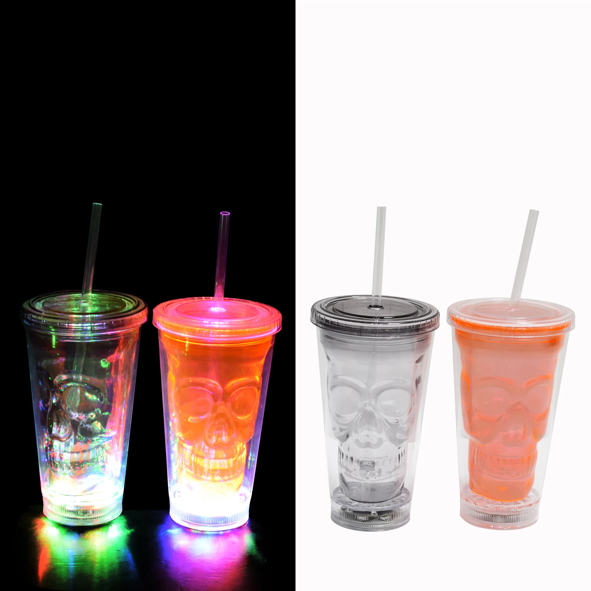 wholesale clear plastic skull cups with