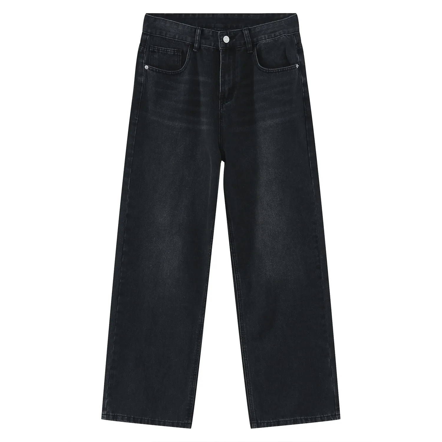 Wholesale Streetwear Mens Denim Jeans Black Loose Fit Jeans Straight ...