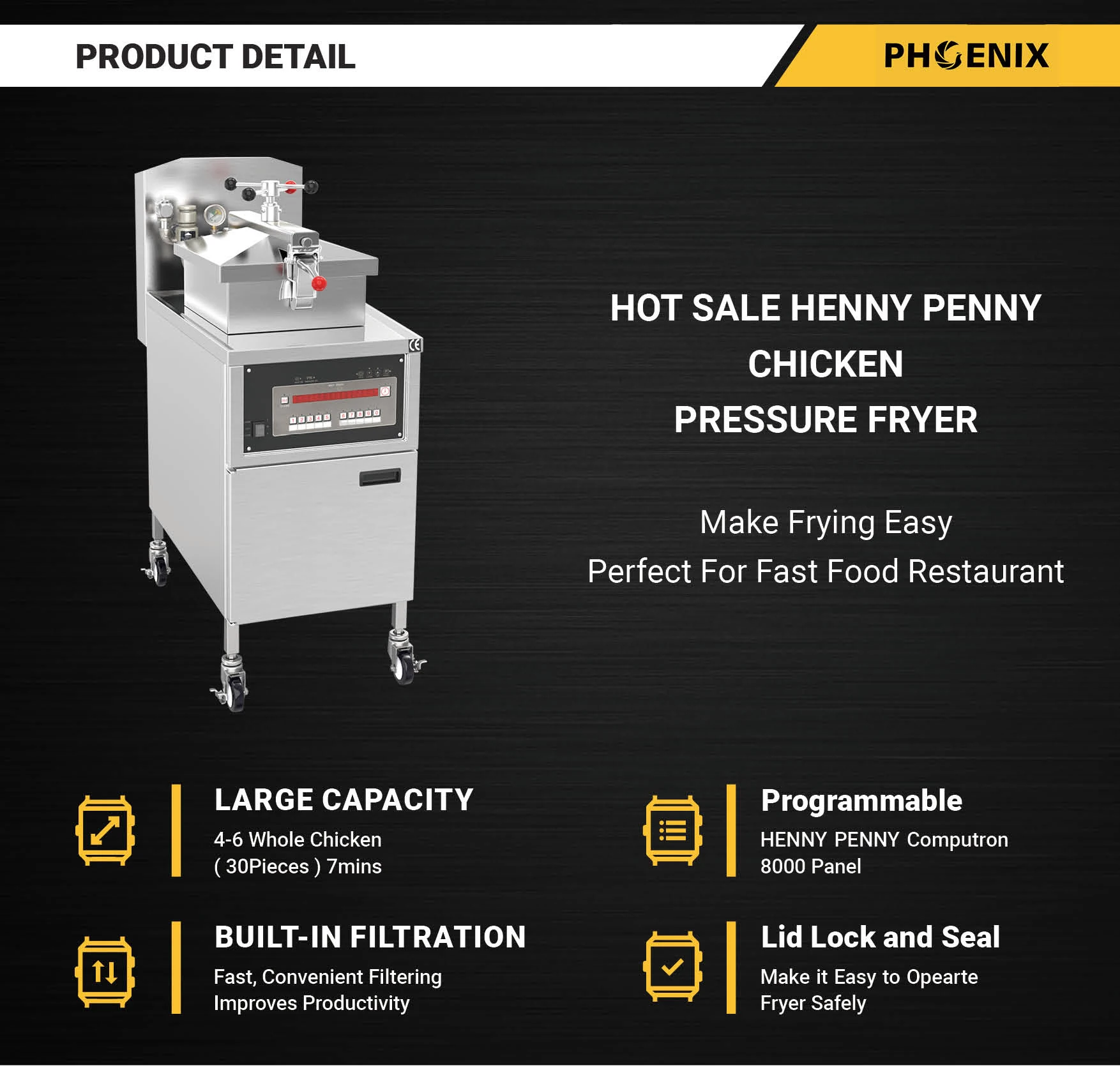 PFG800 Chicken Pressure Fryer Machine Henny Penny Broaster