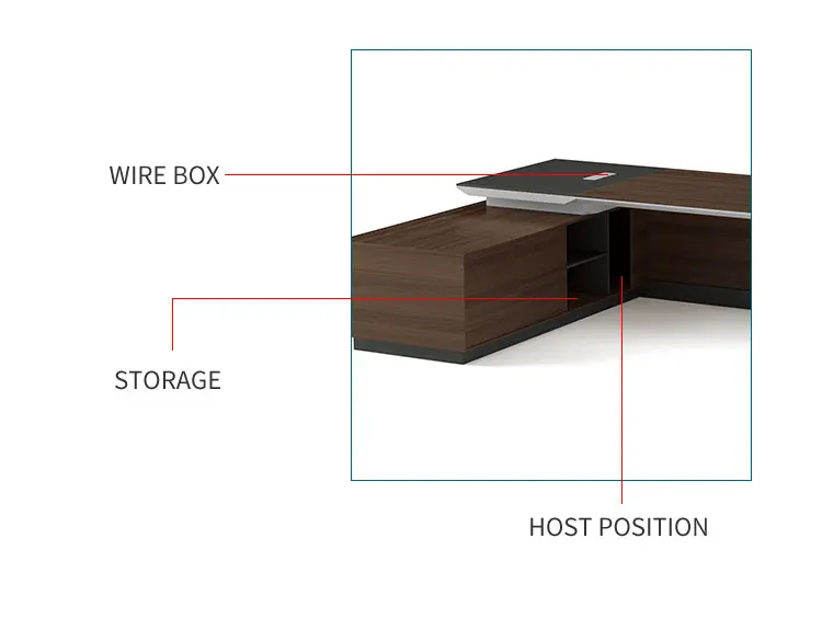 Luxury office furniture panel office desks large steady L shaped manager desk