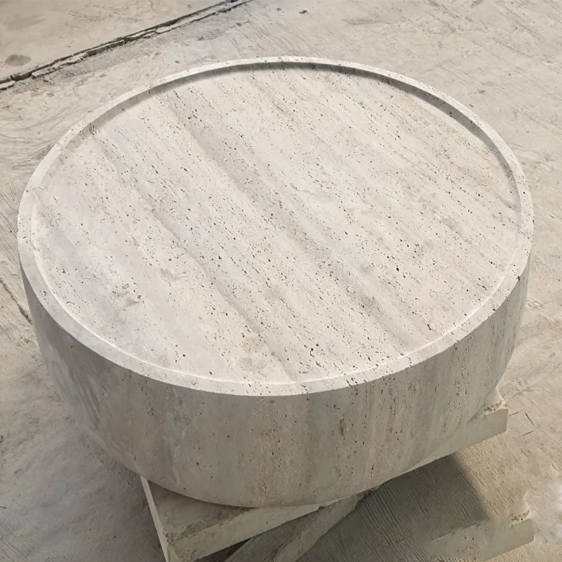 product modern  nature stone myra beige travertine minimalist coffee table for living room and dining area-1