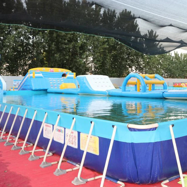 Customized Size PVC Rectangular Metal Frame Above Ground Outdoor Swimming Pool