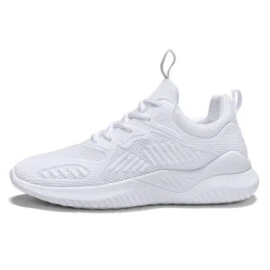 2021 New Arrivals Men's Shoes Summer Breathable Trendy White Sneakers Mesh Shoes Sports Leisure Flying Woven