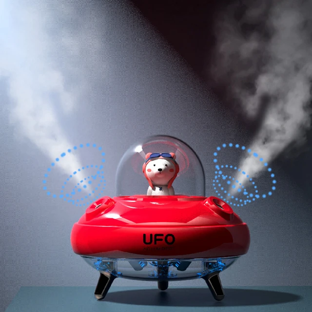 Innovative Air Humidifiers 400ml Bear Diffuser Car Mini Portable Cute H2o Spray Mist Humidifier with Night Light