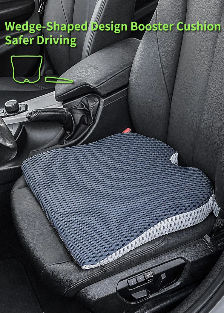 Enhanced Seat Cushion Car Wedge Seat Cushion For Car Seat Driver/Passenger-  Wedge Car Seat Cushions For Driving Improve Vision/Posture - Memory Foam