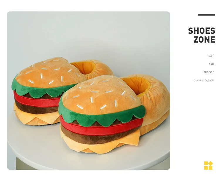 burger and chips slippers