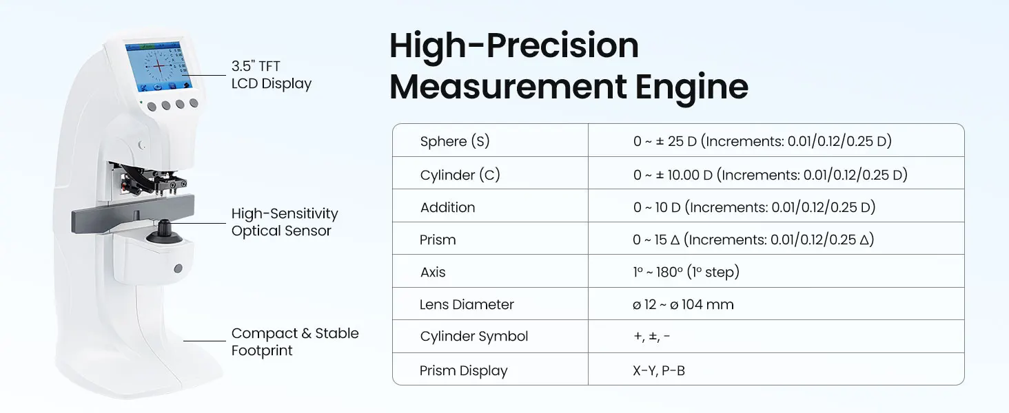 Portable Auto Lensmeter Optical Instruments Lensometer D-900 Lensometro with Cheap Price