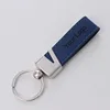 Cuero azul liso con grabado láser, metal PLS090-BE
