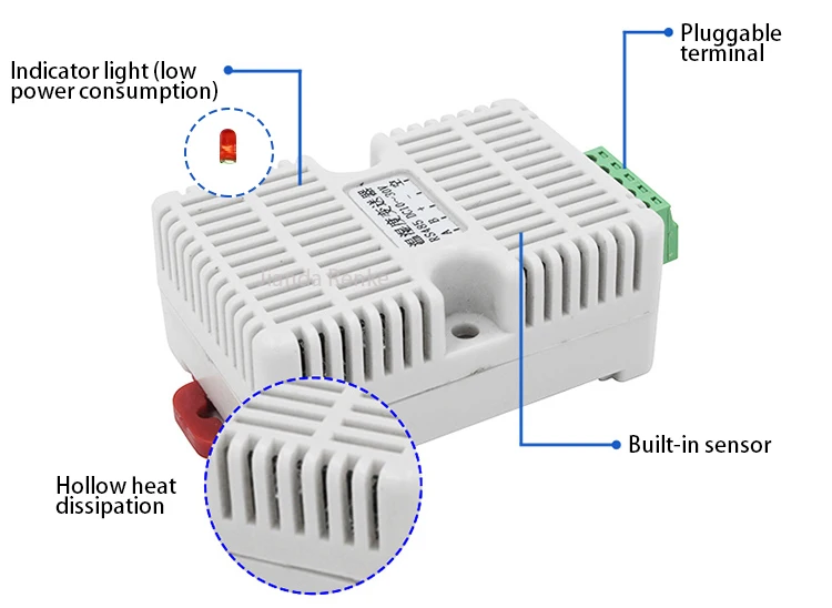 RS485 Temperature Humidity RS485 Modbus-TRU Temperature Sensor Temperature-Humidity Sensors Temperature and Humidity Monitoring -md02, Size: XY-MD02