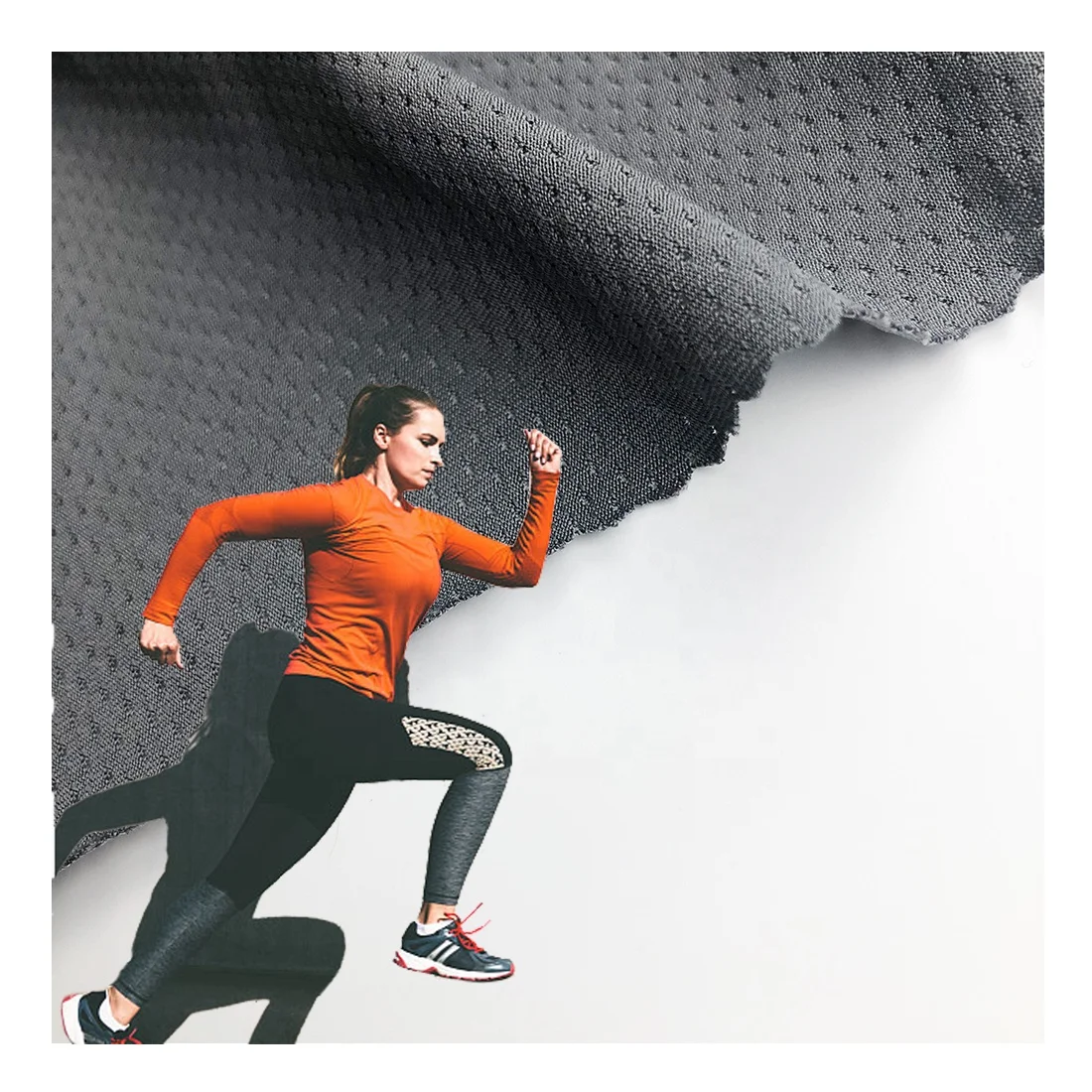 Dri Fit футболка ткань для спортивного костюма спортивная одежда птичий глаз 94 полиэстер 6 спандекс переработанная сетчатая трикотажная с принтом 145GSM