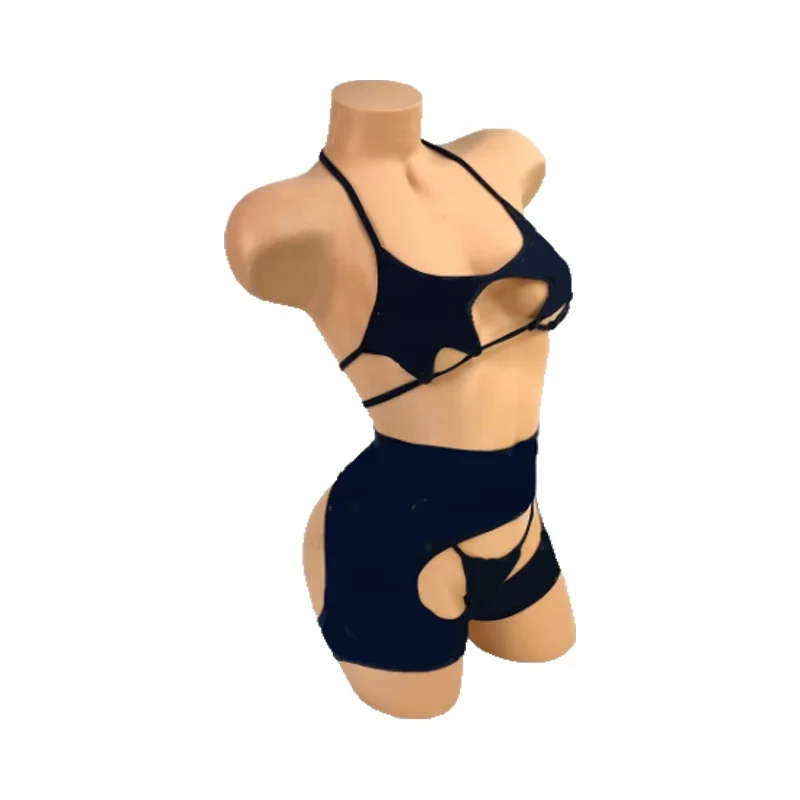 Ailangke Wholesale Custom Black Fivepointed Star Exotic Dancewear