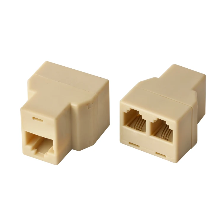 RJ11 Network Connector 1to2 2 Way Splitter Adapter 6P4C LAN Telephone Rj11 Socket