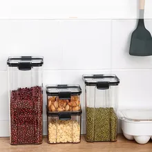 High-Quality PET plastic food containers Kitchen Clear Storage Box Sealed Home Organizer plastic container food