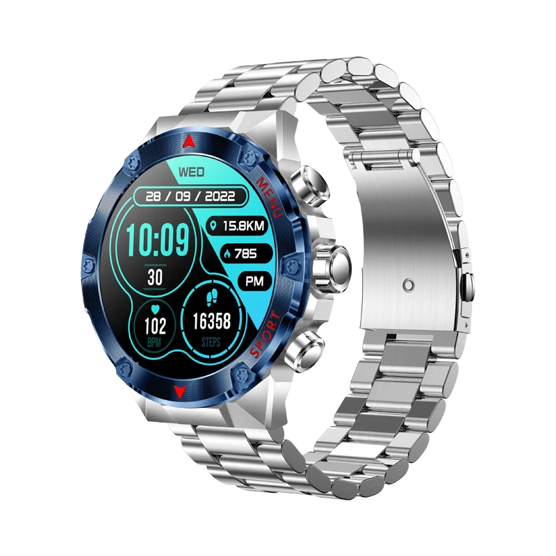 H27 Smart Watch AMOLED Screen Rotary Encoder Fitness Bracelet Tracker with Blood Pressure Blood Oxygen Dafit Smartwatch Factory