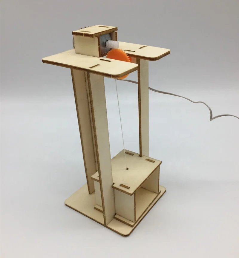 クリエイティブDIY電動リフト手作りエレベーターモデル子供組み立て