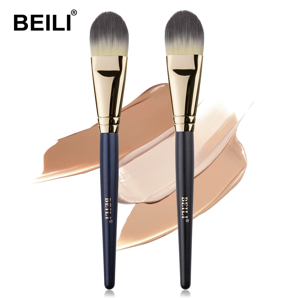 BEILI Professional 1 pcs Cosmetic Concealer Cream Brush Yellow Foundation Brushes Synthetic Hair Sin