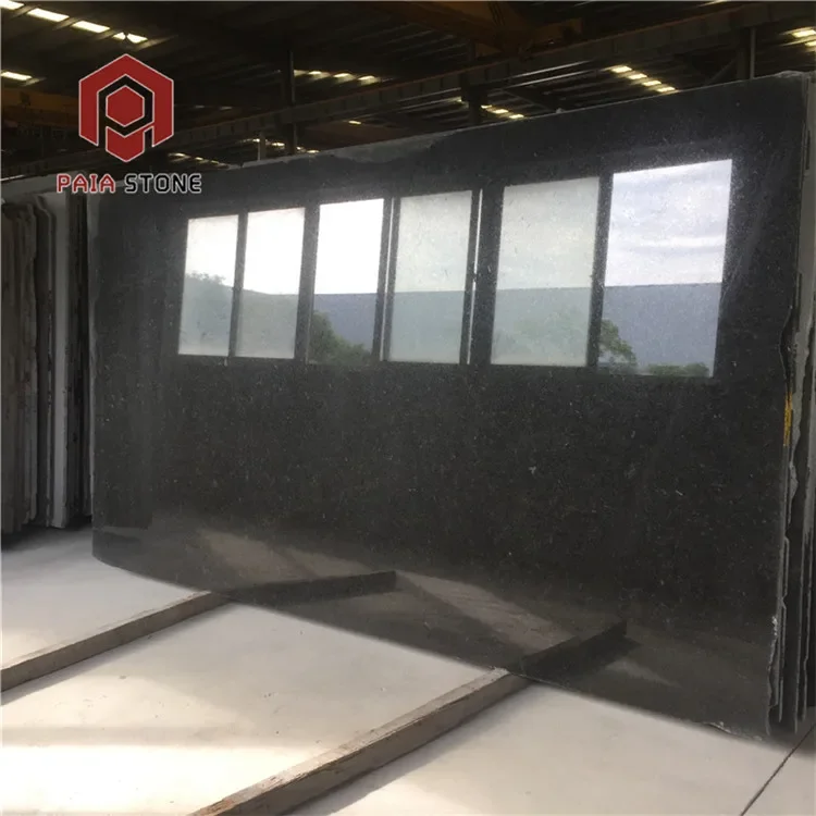 product high polished absolute black pearl slabs wall floor design granite for kitchen countertop-3