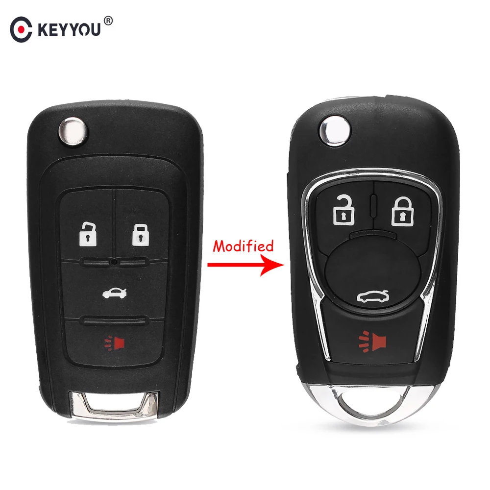 Folding 5 Buttons Flip Remote Key Fob Shell Case for 2010-2013 Chevrolet Equinox 