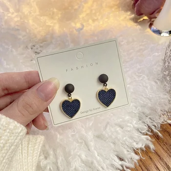 WeSparking EMO Heart Drop Earrings For Women S925 Silver Needle Stud Dangle Earrings Sweet Fashion Jewelry