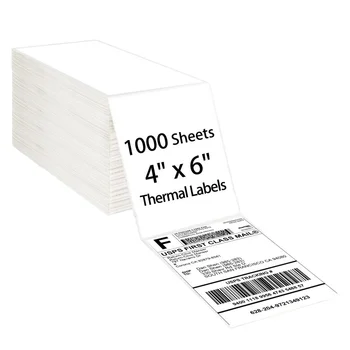100*150mmHigh Quality Customized 4x6 Thermal Paper Roll Direct Self-Adhesive Packaging Labels for Grocery Use