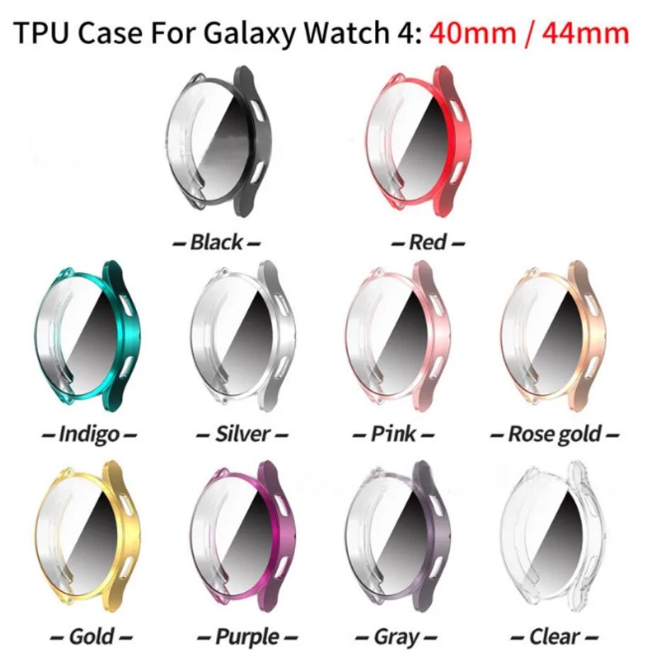 Custom Color Fall Prevention All Nclusive Screen Protector TPU Watch 40mm 44mm Case for Samsung Watch 4