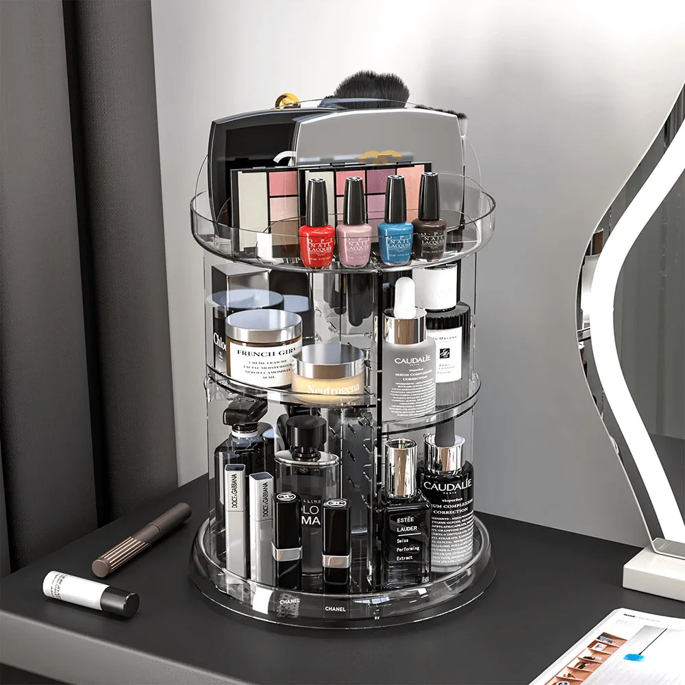 Cross Border Transparent Plastic Cosmetic Dustproof Multi-Compartment Storage Makeup Organizers