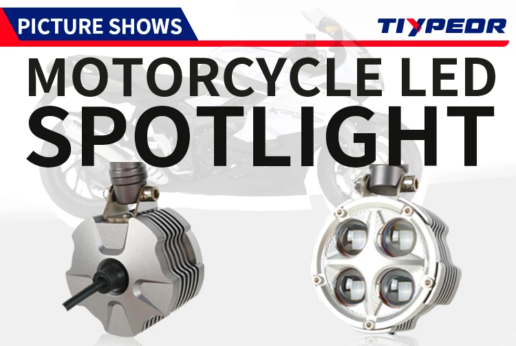TIYPEOR Super Bright Motorcycle Headlight Spotlight for Off-Road ATV UTV Electric Vehicle Auxiliary Fog Light CNC Aluminum Light manufacture