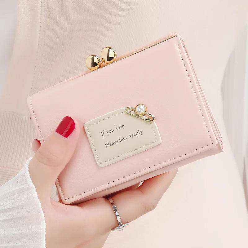Ladies Simple Female Short New Student Korean Version Cute Multifunctional Mini Card Bag Small Purse Coin Purse